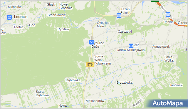 mapa Sowia Wola Folwarczna, Sowia Wola Folwarczna na mapie Targeo