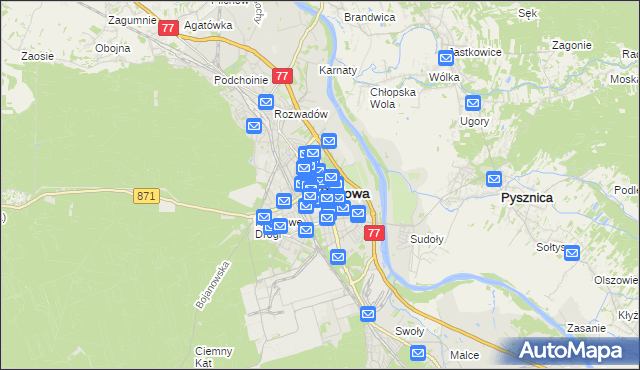 mapa Stalowa Wola, Stalowa Wola na mapie Targeo