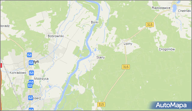 mapa Stany gmina Nowa Sól, Stany gmina Nowa Sól na mapie Targeo