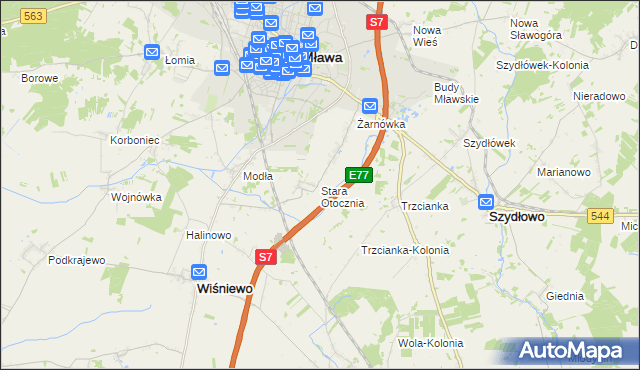 mapa Stara Otocznia, Stara Otocznia na mapie Targeo