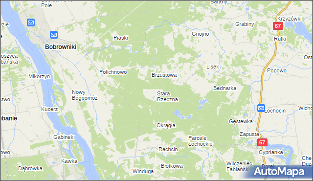 mapa Stara Rzeczna, Stara Rzeczna na mapie Targeo