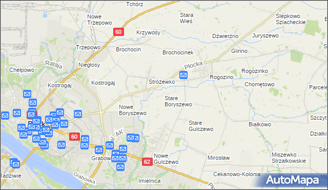 mapa Stare Boryszewo, Stare Boryszewo na mapie Targeo