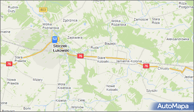 mapa Stare Kobiałki, Stare Kobiałki na mapie Targeo
