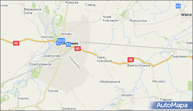 mapa Stare Kotkowice, Stare Kotkowice na mapie Targeo