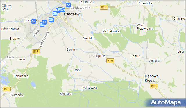 mapa Stępków, Stępków na mapie Targeo