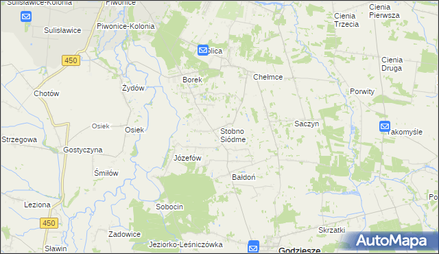 mapa Stobno Siódme, Stobno Siódme na mapie Targeo