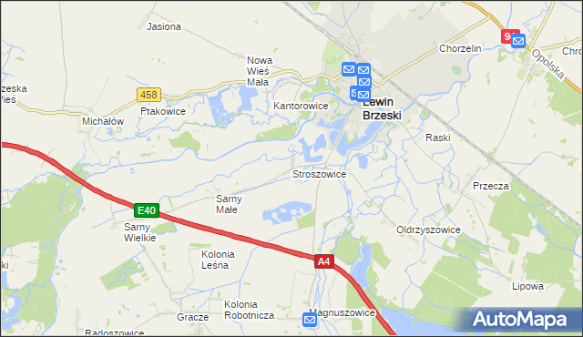 mapa Stroszowice, Stroszowice na mapie Targeo