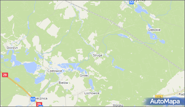 mapa Struga gmina Bytnica, Struga gmina Bytnica na mapie Targeo