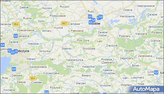 mapa Stryszowa, Stryszowa na mapie Targeo