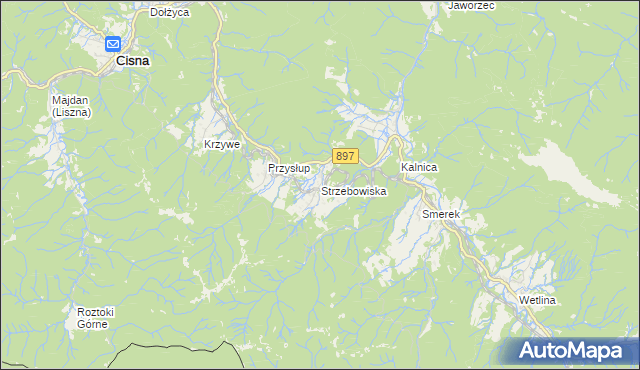 mapa Strzebowiska, Strzebowiska na mapie Targeo