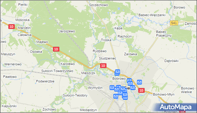mapa Studzieniec gmina Sierpc, Studzieniec gmina Sierpc na mapie Targeo