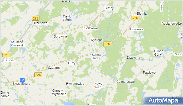 mapa Sucha Huta, Sucha Huta na mapie Targeo