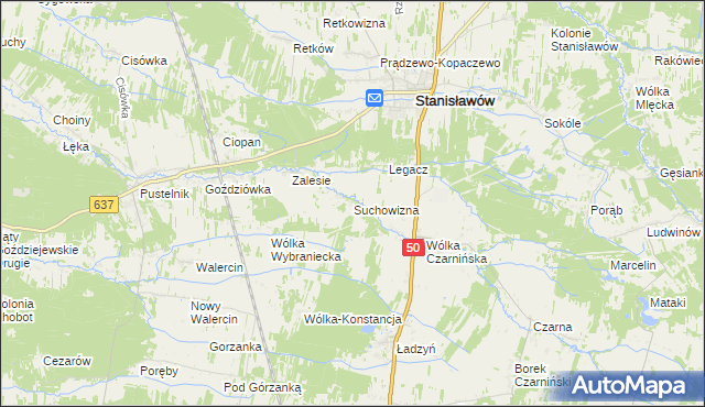 mapa Suchowizna, Suchowizna na mapie Targeo