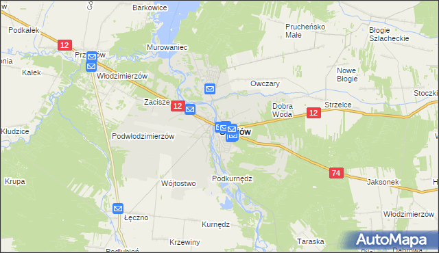 mapa Sulejów powiat piotrkowski, Sulejów powiat piotrkowski na mapie Targeo