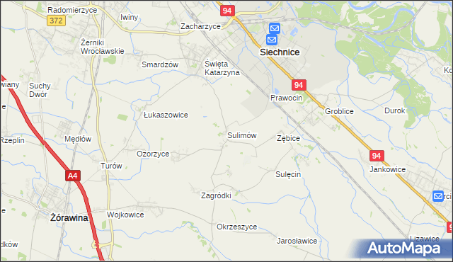 mapa Sulimów gmina Siechnice, Sulimów gmina Siechnice na mapie Targeo