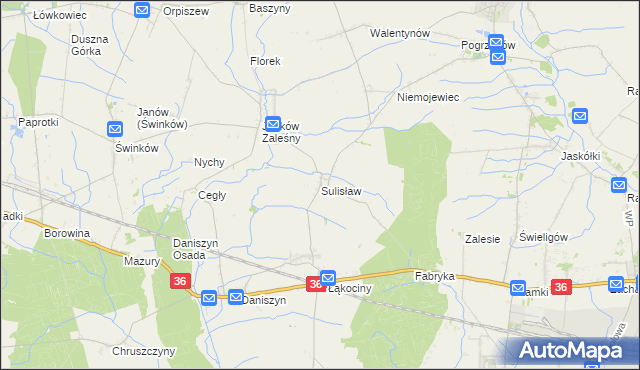 mapa Sulisław gmina Raszków, Sulisław gmina Raszków na mapie Targeo