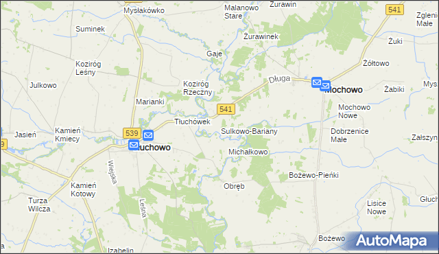 mapa Sulkowo-Bariany, Sulkowo-Bariany na mapie Targeo