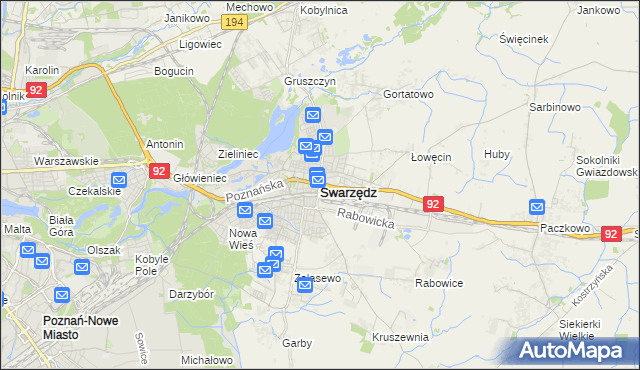 mapa Swarzędz, Swarzędz na mapie Targeo