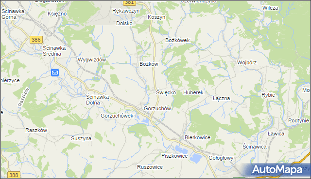 mapa Święcko, Święcko na mapie Targeo
