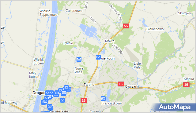 mapa Świerkocin gmina Grudziądz, Świerkocin gmina Grudziądz na mapie Targeo