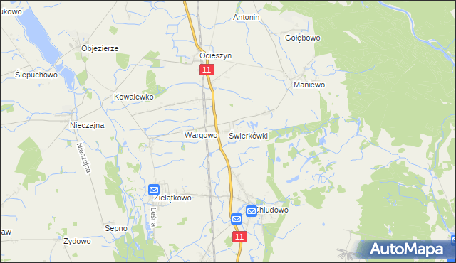 mapa Świerkówki, Świerkówki na mapie Targeo