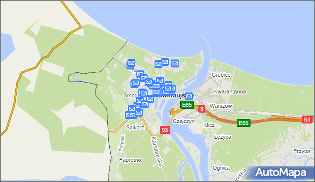 mapa Świnoujście, Świnoujście na mapie Targeo