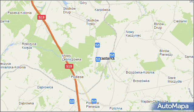 mapa Szastarka, Szastarka na mapie Targeo