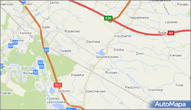 mapa Szczodrzykowo, Szczodrzykowo na mapie Targeo