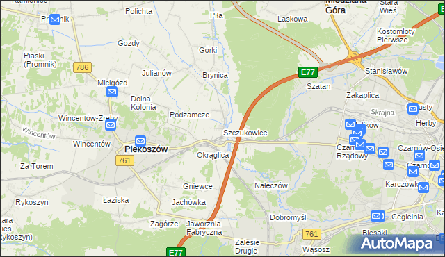 mapa Szczukowice, Szczukowice na mapie Targeo