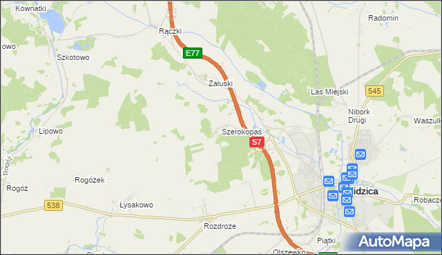 mapa Szerokopaś, Szerokopaś na mapie Targeo