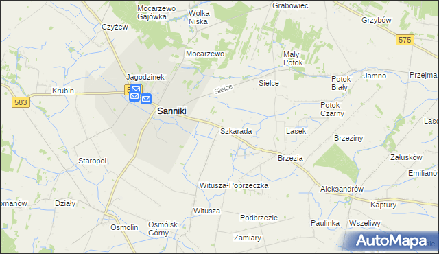 mapa Szkarada, Szkarada na mapie Targeo