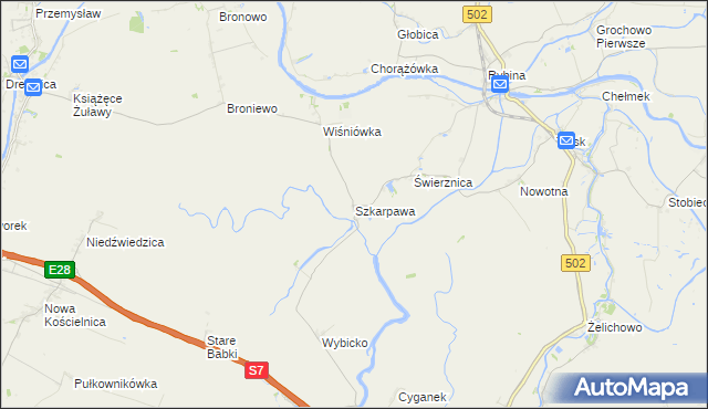 mapa Szkarpawa, Szkarpawa na mapie Targeo