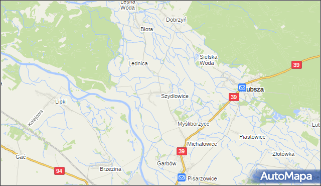 mapa Szydłowice, Szydłowice na mapie Targeo