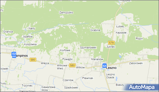 mapa Szymanówek, Szymanówek na mapie Targeo