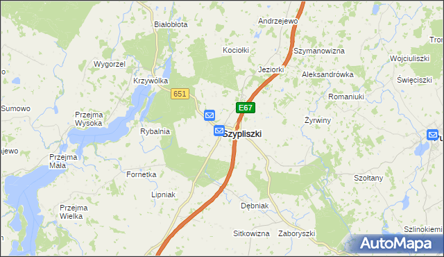 mapa Szypliszki, Szypliszki na mapie Targeo