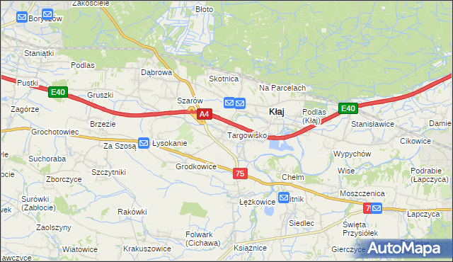 mapa Targowisko gmina Kłaj, Targowisko gmina Kłaj na mapie Targeo
