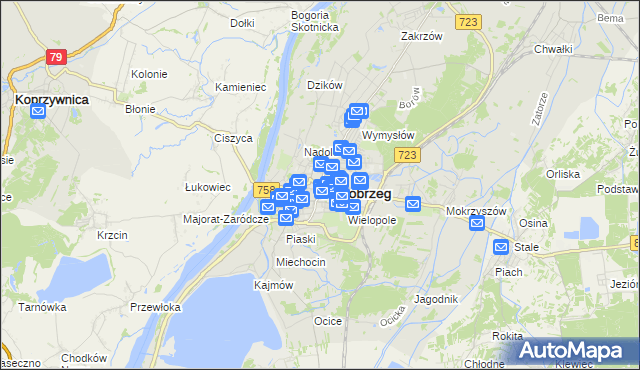 mapa Tarnobrzegu, Tarnobrzeg na mapie Targeo