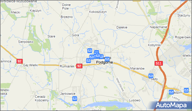 mapa Tarnowo Podgórne, Tarnowo Podgórne na mapie Targeo