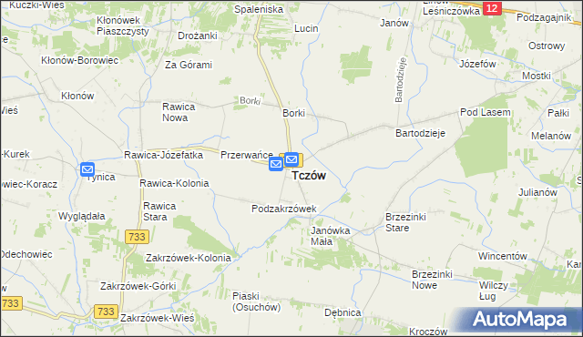 mapa Tczów, Tczów na mapie Targeo