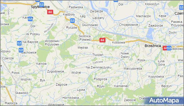 mapa Tłuczań, Tłuczań na mapie Targeo