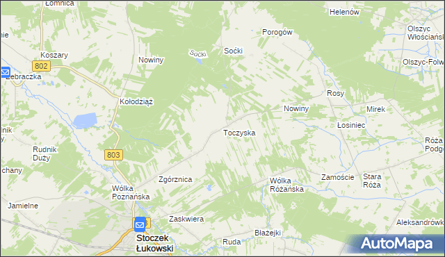 mapa Toczyska, Toczyska na mapie Targeo