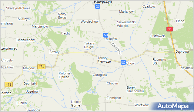 mapa Tokary Pierwsze, Tokary Pierwsze na mapie Targeo