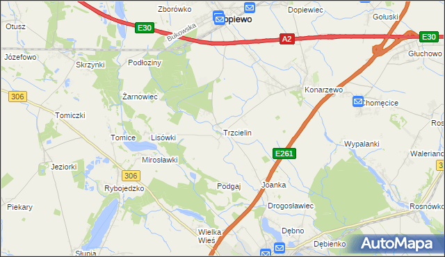 mapa Trzcielin, Trzcielin na mapie Targeo