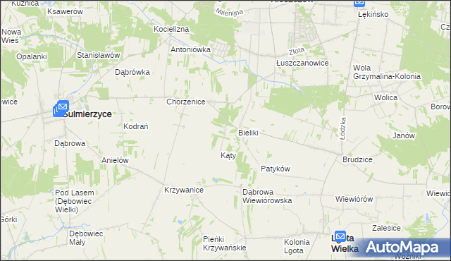 mapa Trzciniec gmina Sulmierzyce, Trzciniec gmina Sulmierzyce na mapie Targeo