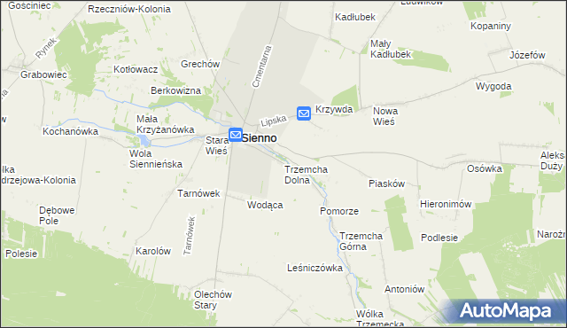 mapa Trzemcha Dolna, Trzemcha Dolna na mapie Targeo