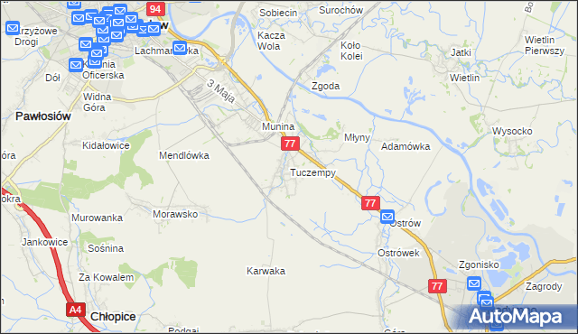mapa Tuczempy, Tuczempy na mapie Targeo
