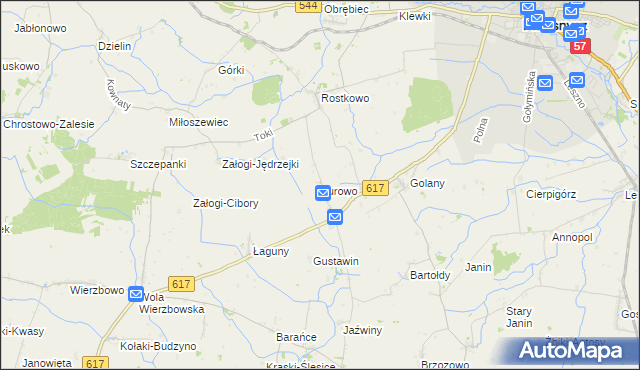 mapa Turowo gmina Czernice Borowe, Turowo gmina Czernice Borowe na mapie Targeo