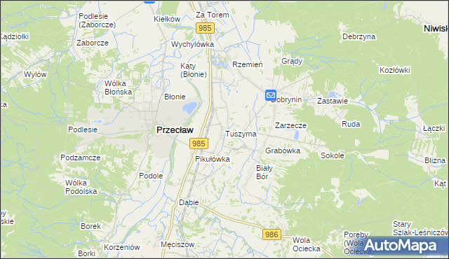 mapa Tuszyma, Tuszyma na mapie Targeo