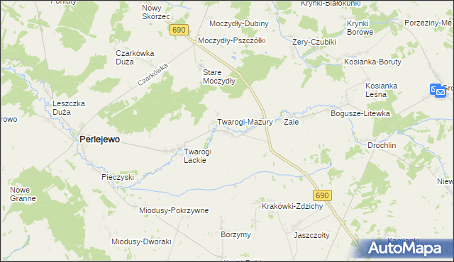 mapa Twarogi-Wypychy, Twarogi-Wypychy na mapie Targeo