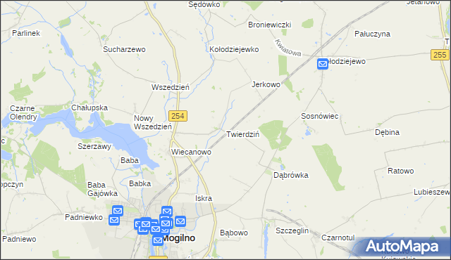 mapa Twierdziń, Twierdziń na mapie Targeo